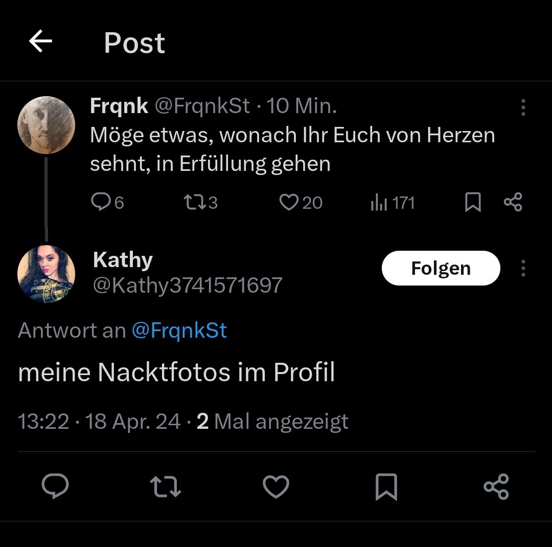 Kathy wünscht sich Nacktfotos. Wer mag ihr helfen 😅