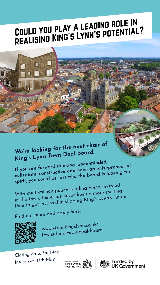A chance to help shape the future of the town. Please share as widely as possible. #KingsLynn #WestNorfolk #ShapingTheFuture