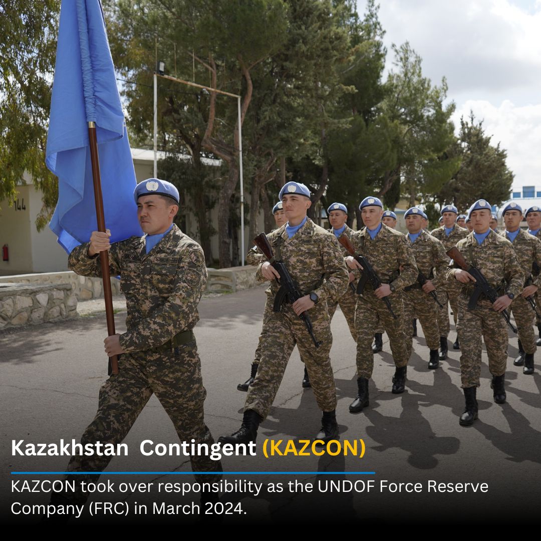 Kazakhstan Joins #UnitedNations Peacekeeping Efforts with First Independent Deployment of Military Contingent to #UNDOF. Marking a significant milestone, this is the first independent UN Peacekeeping deployment of Kazakhstan.