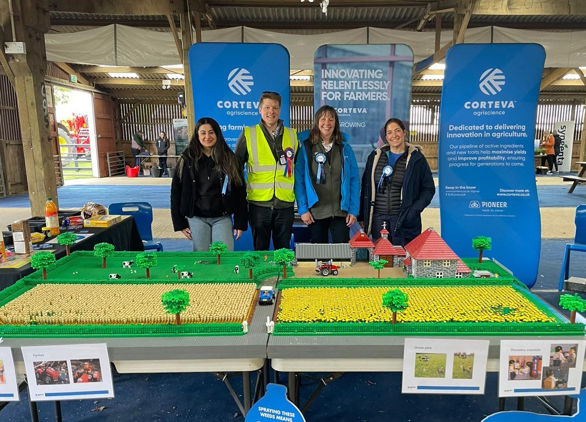 CortevaUK's tweet photo. Engaging minds and sowing seeds of knowledge at the Suffolk School Farm and Country Fair. Talking all things farming, the fascinating science behind it, origins of our food, and protecting our countryside.
#LegoFarm always a hit!
@SuffolkAg @TrinityParkUK
#CortevaGrows https://t.co/I9PYo2XAn8