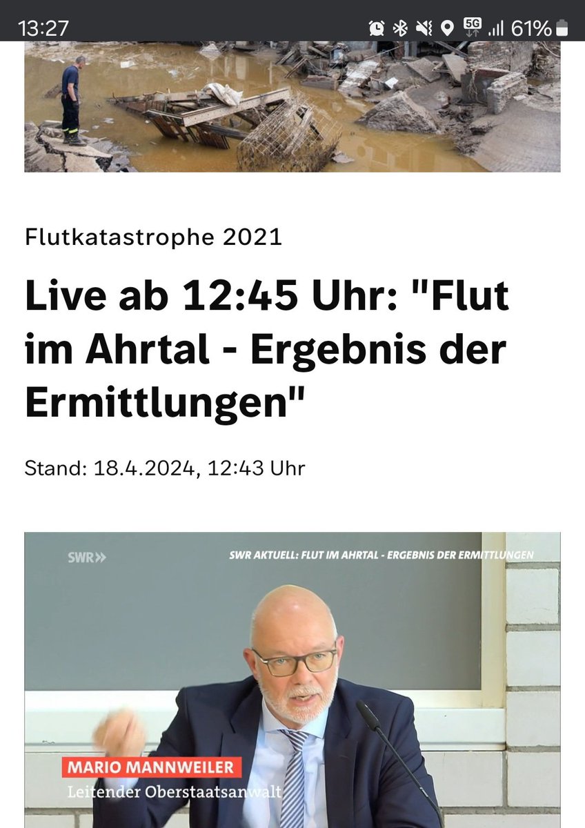 Dass der Ex-Landrat im #Ahrtal nicht angeklagt wird, ist aus moralischen, ethischen und menschlichen Gründen nicht nachvollziehbar. Die juristischen Gründe erklärt Staatsanwalt Mannweiler <a href="/SWRAktuellRP/">SWR Aktuell RP</a> so einfühlsam, dass ich die Entscheidung, selbst als Betroffene akzeptiere.