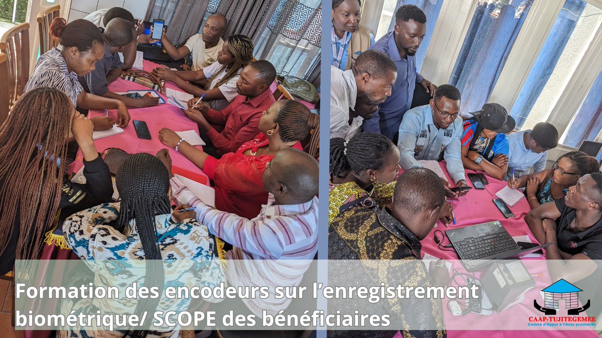 TujitegemeeCaap's tweet photo. Avec notre partenaire le @WFP, nous avons finaliser la formation des encodeurs pour le pool #GOMA dans le cadre du projet #Ciblage et enregistrement #SCOPE des bénéficiaires.
#RDC 
#Sauvedesvies
Lire la suite https://t.co/gfS9Hln65k https://t.co/luInr8UkVH