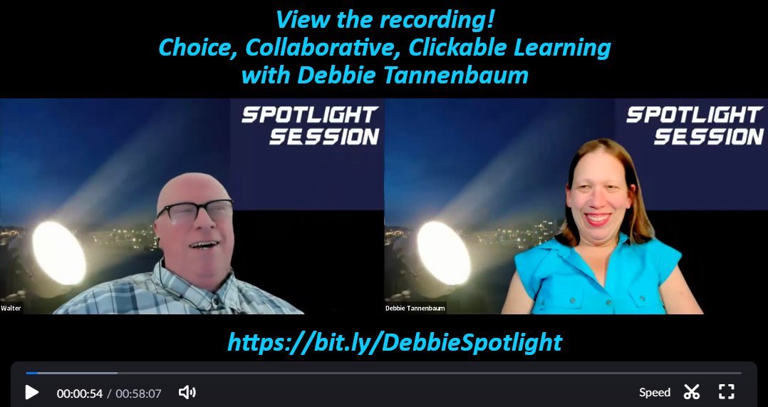 TY to Debbie for sharing of her work and of herself! View the recording here! bit.ly/DebbieSpotlight #ASCDAffiliates #ISTEAffiliates #ASCDEdChamps #ASCDEmergingLeaders #ASCDStudentChapters