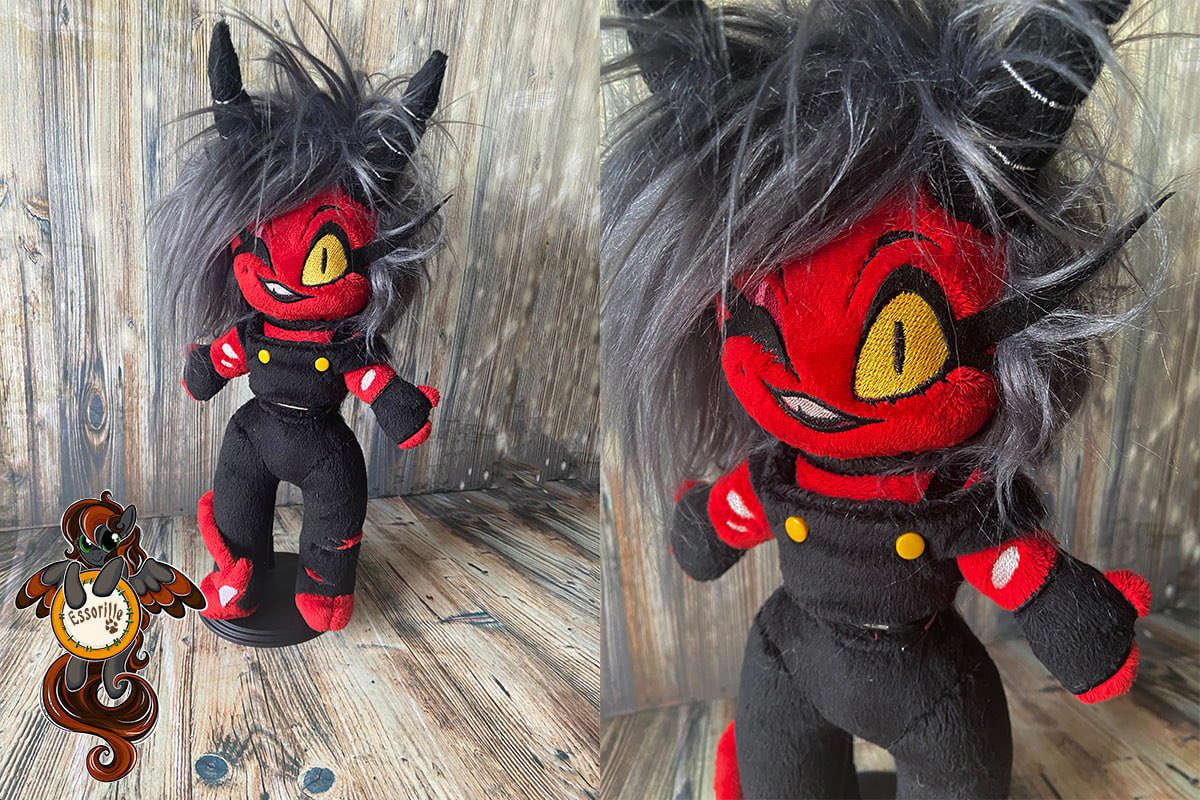essorille's tweet photo. I have plushies left over from Hazbin pre-party con and they are looking for a home!
#Husk and #Millie - $200
Chibi #Loona - $250 (based on Anubis by @NazFX_Studios )
Trinkets $100
Payment on boosty or hippolink. 
Shipping not included. 
Not in all countries shipping is possible! https://t.co/aqlUYtz4R6