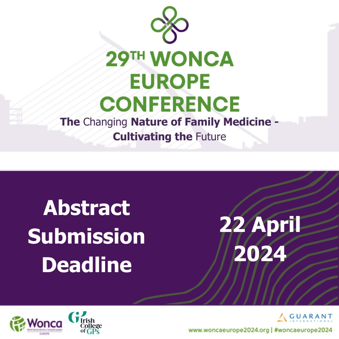 The deadline for #woncaeurope2024 is just days away! Submit your abstract today: bit.ly/3Tst58d Don't miss out on this opportunity to shape the future of healthcare. #familymedicine #GP #woncaeurope2024