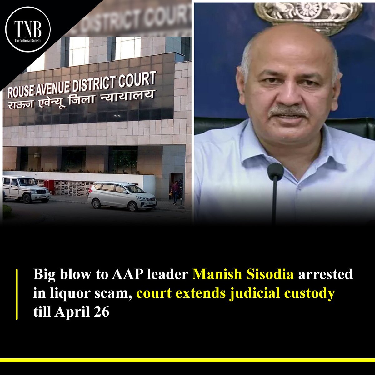 Big blow to AAP leader Manish Sisodia arrested in liquor scam, court extends judicial custody till April 26

#ManishSisodia #Court #Excisepolicy #AAP #AamAadmiParty #DelhiNews #TheNationalBulletin #AAPLeader