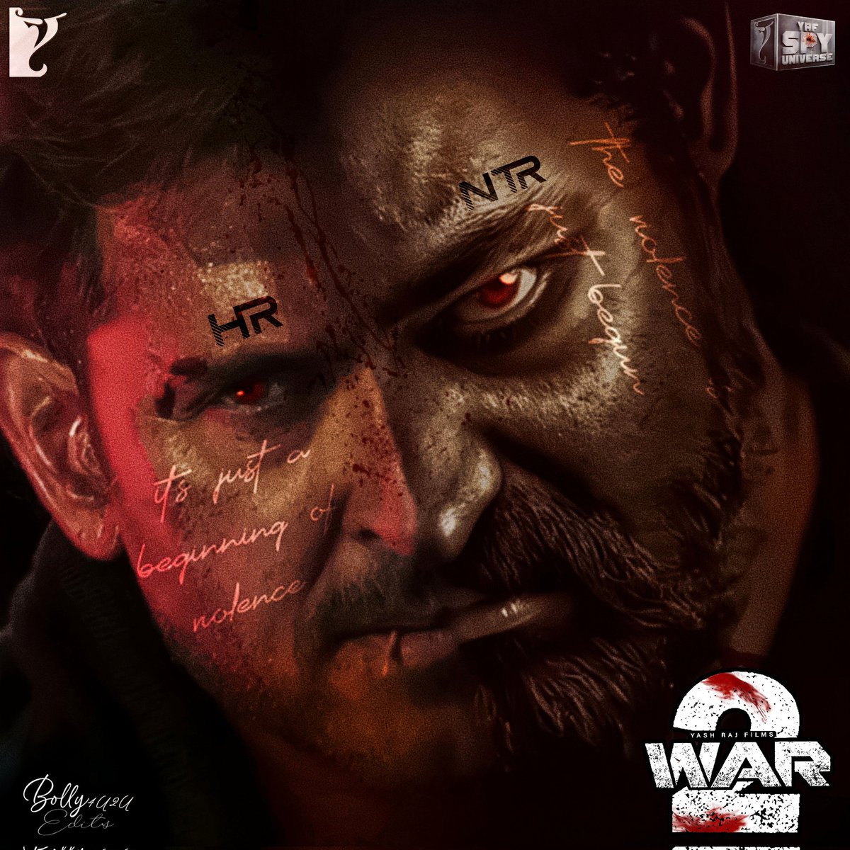 #HrithikRoshan & #JrNTR 🗡️ Fan Art Of #War2 🌋 Edited By Me 😳✌️