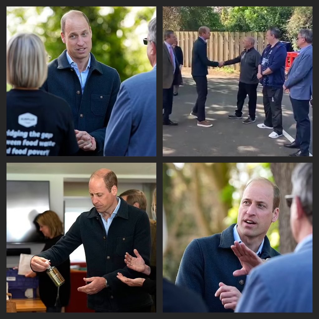 Prince William The Prince of Wales visiting a surplus food distribution charity called Surplus to Supper in Surrey today this is why the Royal Family are so needed raising awareness for these kind of charities #PrinceWilliam #PrinceofWales