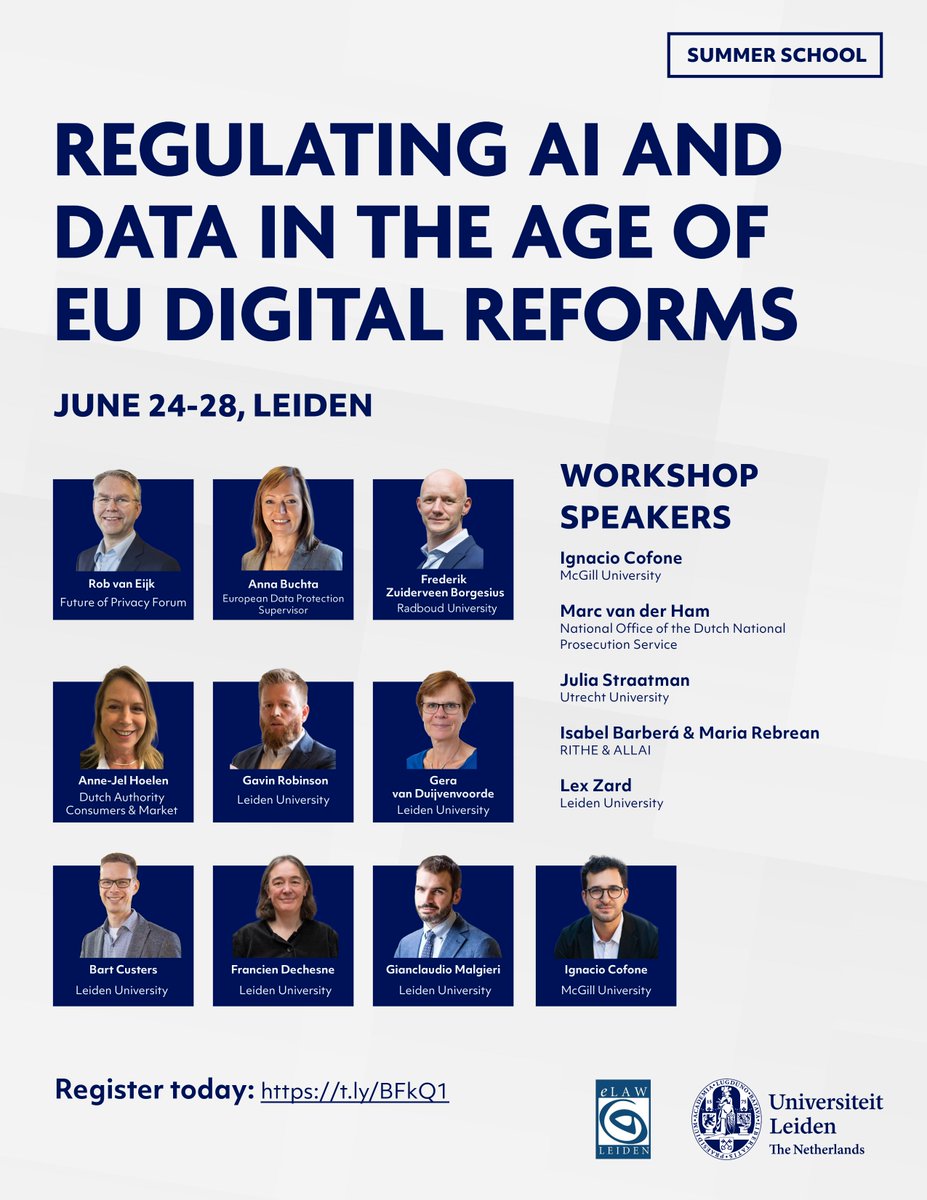 📣Registrations for the eLaw Summer School are still open until May 9th! We have prepared an exciting four-day program.  There are still some spots left! You can also join online. Full program and registration: In person: t.ly/7jdYh Online: t.ly/j_Ljy