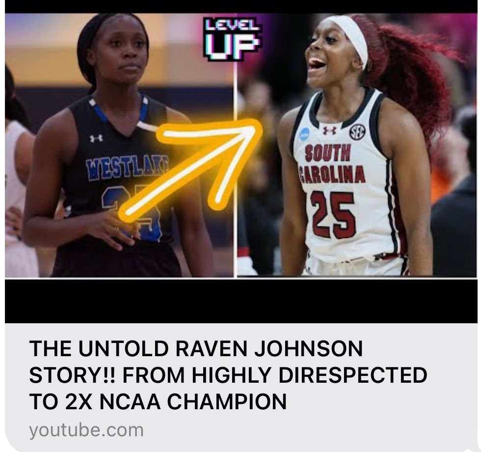 WOW. This is NICE!!! THE UNTOLD RAVEN JOHNSON STORY!! FROM HIGHLY DIRESPECTED TO 2X NCAA CHAM... youtu.be/6nGKQ6Fuh68?si… via @YouTube