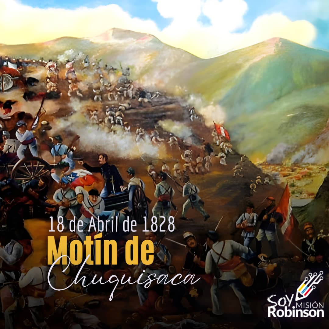 En el año de 1828 se produjo el Motín de Chuquisaca donde Antonio José de Sucre sobrevivió a un atentado que casi le cuesta la vida y que le dejó por el resto de sus días incapacitado del brazo derecho. #BloqueoCero @NicolasMaduro @_LaAvanzadora @Sociabolivarian