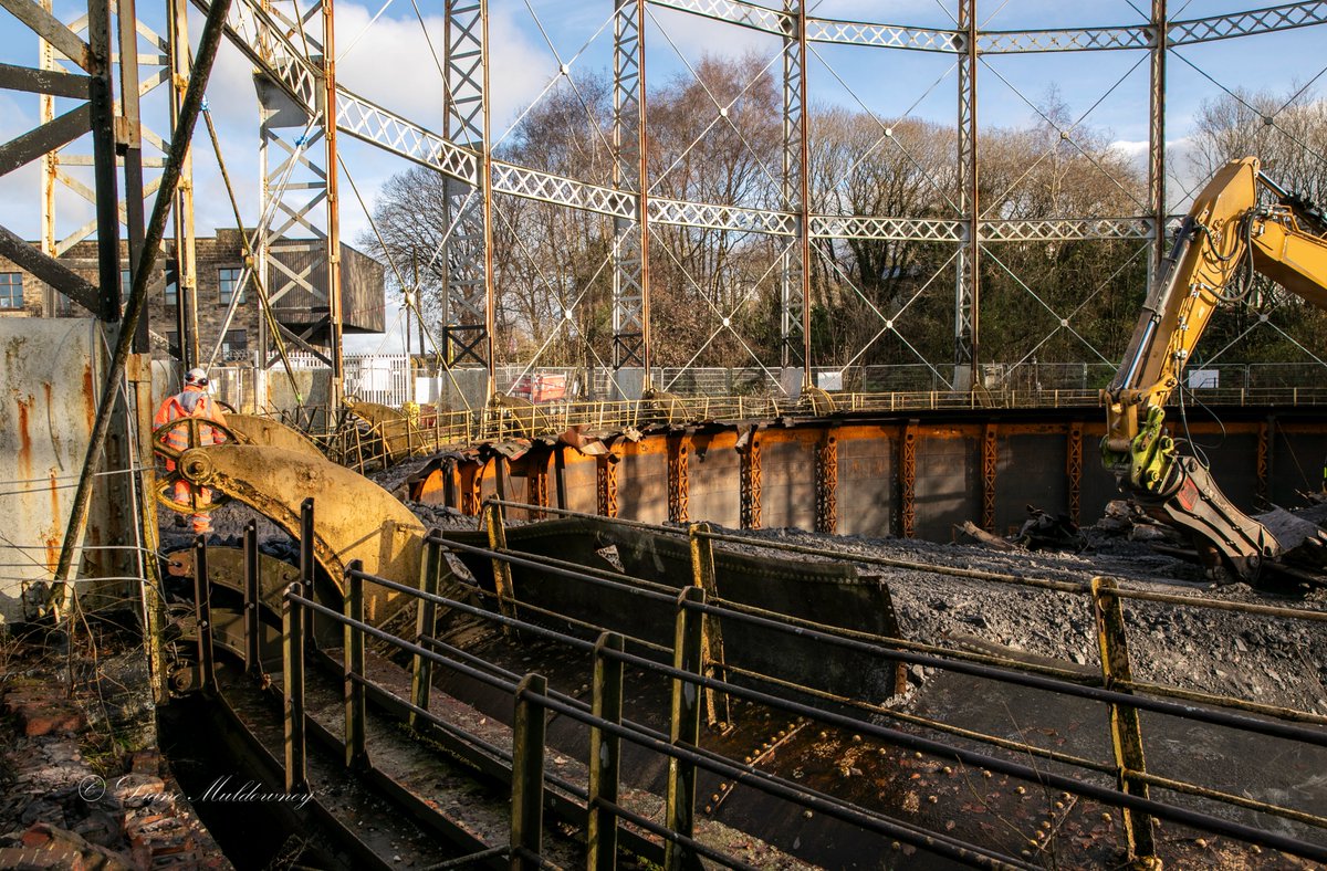 As regeneration programme managers <a href="/PendleBC/">Pendle Council</a> we visited the historic gasometer #Brierfield to see work underway. It’s an important landmark  <a href="/NorthlightE/">Northlight Estates</a> complex <a href="/BarnfieldCLtd/">Barnfield Construction</a>  &amp; <a href="/nationalgriduk/">National Grid UK</a> has now completed work to remove the enormous gas tank. Photo by Diane Muldowney.