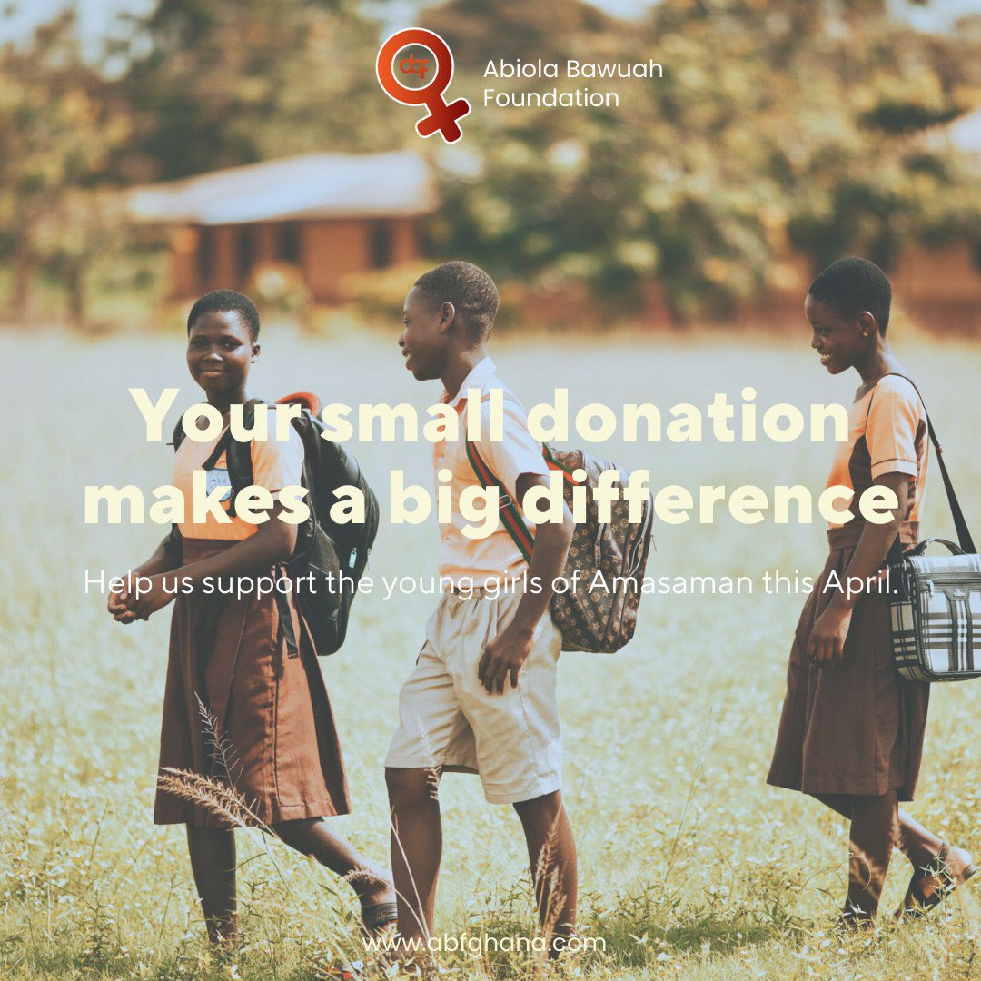abfghana's tweet photo. Join us in empowering the young girls of Amasaman! Your donations to the Abiola Bawuah Foundation will help us make a difference on our outreach this April. Together, we can inspire and uplift these promising young minds. 

#charity #nonprofit #charityfoundation #donate #support https://t.co/MPqGMlHVEG
