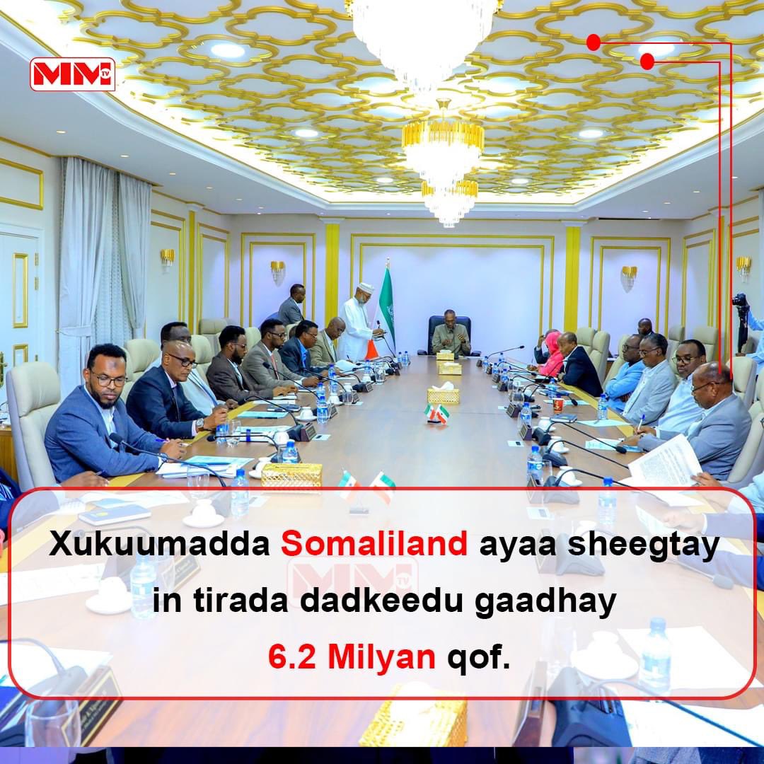 #Somaliland: The number of people living in Somaliland reached 6.2 million, according to a press release from the cabinet ministers.