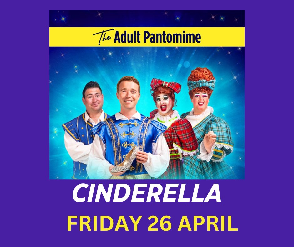 There are still tickets left for our hilarious adult panto Cinderella at the Brindley on Friday 26 April, featuring a fun and filthy laugh a minute script, anthems which will have you dancing in the isles and lots of audience participation. Tickets: thebrindley.org.uk