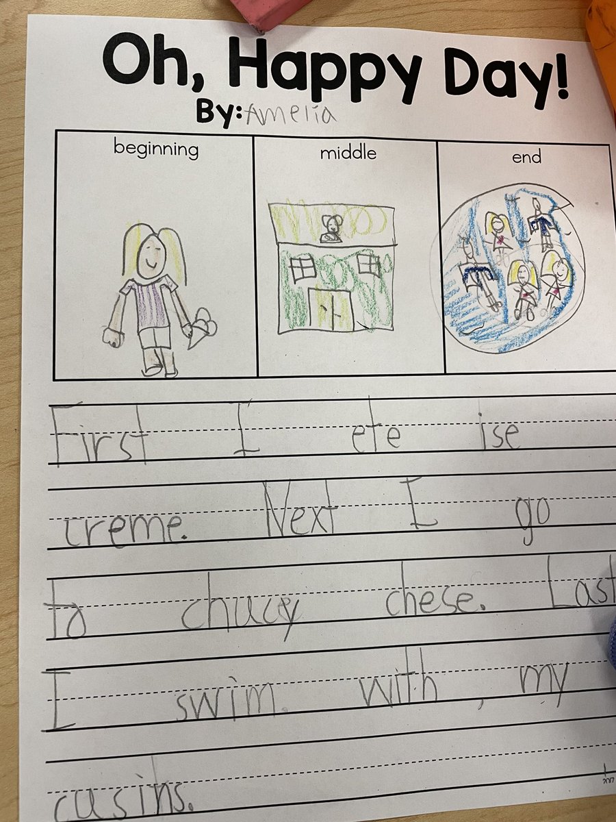 April in Kindergarten is amazing! I am so proud of these guys and their independent writing! They are rocking Narratives! ✍️😁 #whyteach @RockfieldE