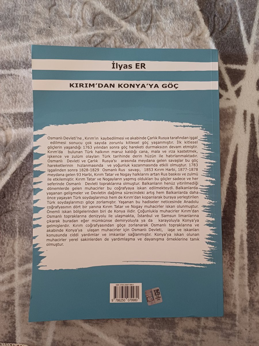 İlyas Er'in(@ilyasertr), 'Kırım'dan Konya'ya Göç' adlı değerli çalışması yayımlandı. Türk tarihçiliğine sunduğu katkı ve değerli hediyesi için teşekkür ederiz. #Kırım #Konya