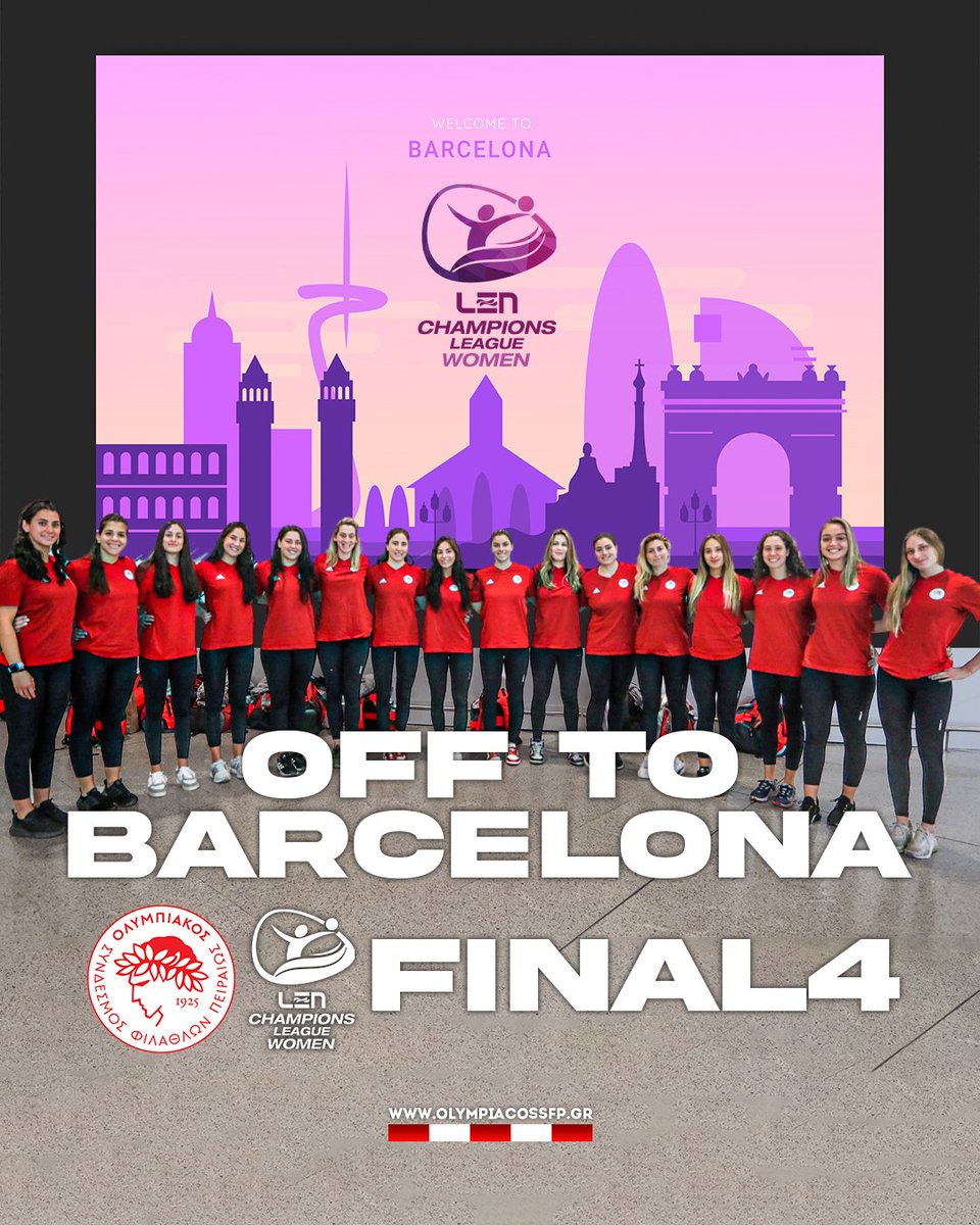 ✈️🔴⚪🇬🇷💪🤽‍♀️
Off to Barcelona for the LEN Champions League Final4!
#osfp #Olympiacos #OlympiacosSFP #Waterpolo #F4Barcelona2024