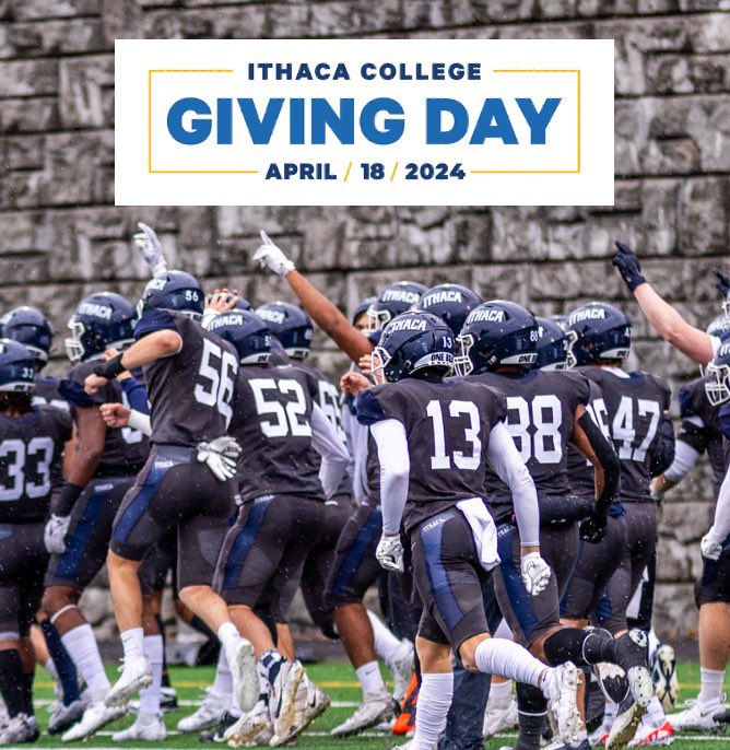 Bombers and Bomber supporters! Today is a HUGE day for Ithaca Football. Get it in the game and support our program to continue to make our player’s experience one of a kind! givingday.ithaca.edu/campaigns/bomb… #GoBombers | #OneBeat