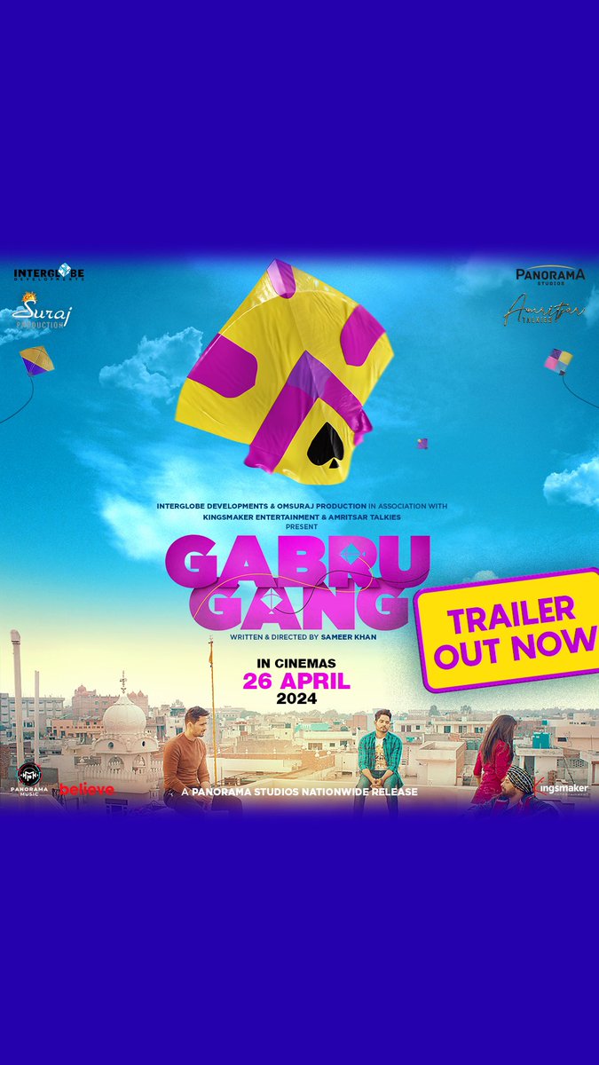 KomalNahta's tweet photo. A dream about to be realized, a story about to be told on the 26th of April in Cinemas.
https://t.co/jwQ6BtGSXQ

#GabruGang, World’s first film based on a kite competition 🪁

#GabruGangTrailer Out Now!
Directed by #SameerKhan
Produced by #AshokGoenka #ArtiPuri #SameerKhan #VivekSinha  @abhilashkumar @AvtarHGill @mukeshSbhatt 
@srsrishty
@dalermehndi @sameerAnjaan @mudassarkhan1 @amarmohile @PanoramaMovies
@PanoramaMusic_ @murli_sonu @shahdarshanm #kiterevolution #dreamchaser #kiteadventures