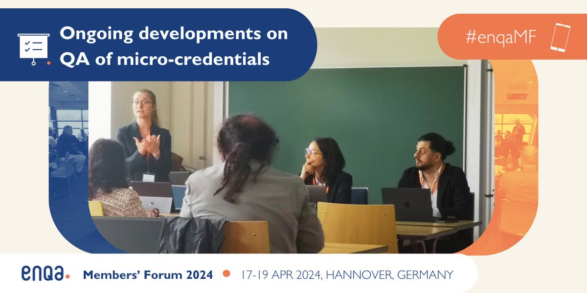 💭 'A quality label for #microcredentials would foster trust and facilitate student mobility, but is it needed in the professional field?'

Reflections at #enqamf at session on QA of micro-credentials by ENQA and @eqar_he.

➡️Learn more: enqa.eu/news/enqa-issu…