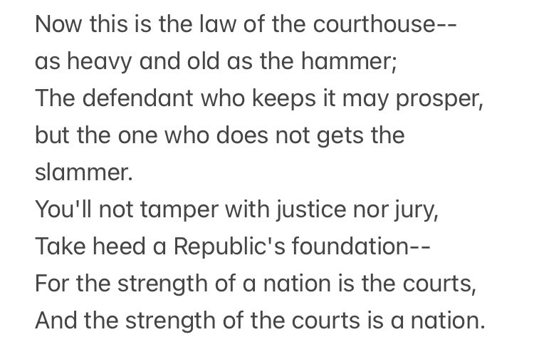 It's chilly & gray on Day 3 of Donald Trump's first criminal trial. I'm here for @thedailybeast. I stand outside the Manhattan courthouse, waiting to see if the judge will reprimand him for angrily posting about jurors. An altered version of Kipling's jungle poem seems fitting.