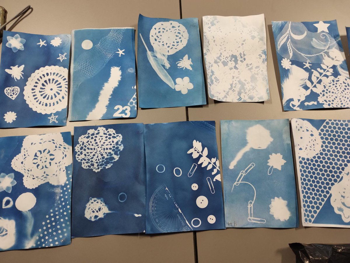 Thank you to @ccnpff21 from @ffotogallery for fabulous cyanotype workshops with the Year 9 and 10 @PencoedtreHS. Pupils were so engaged and enthusiastic, and some wonderful work produced. Very inspiring. #DyddIauDiolch #ThankYouThursday