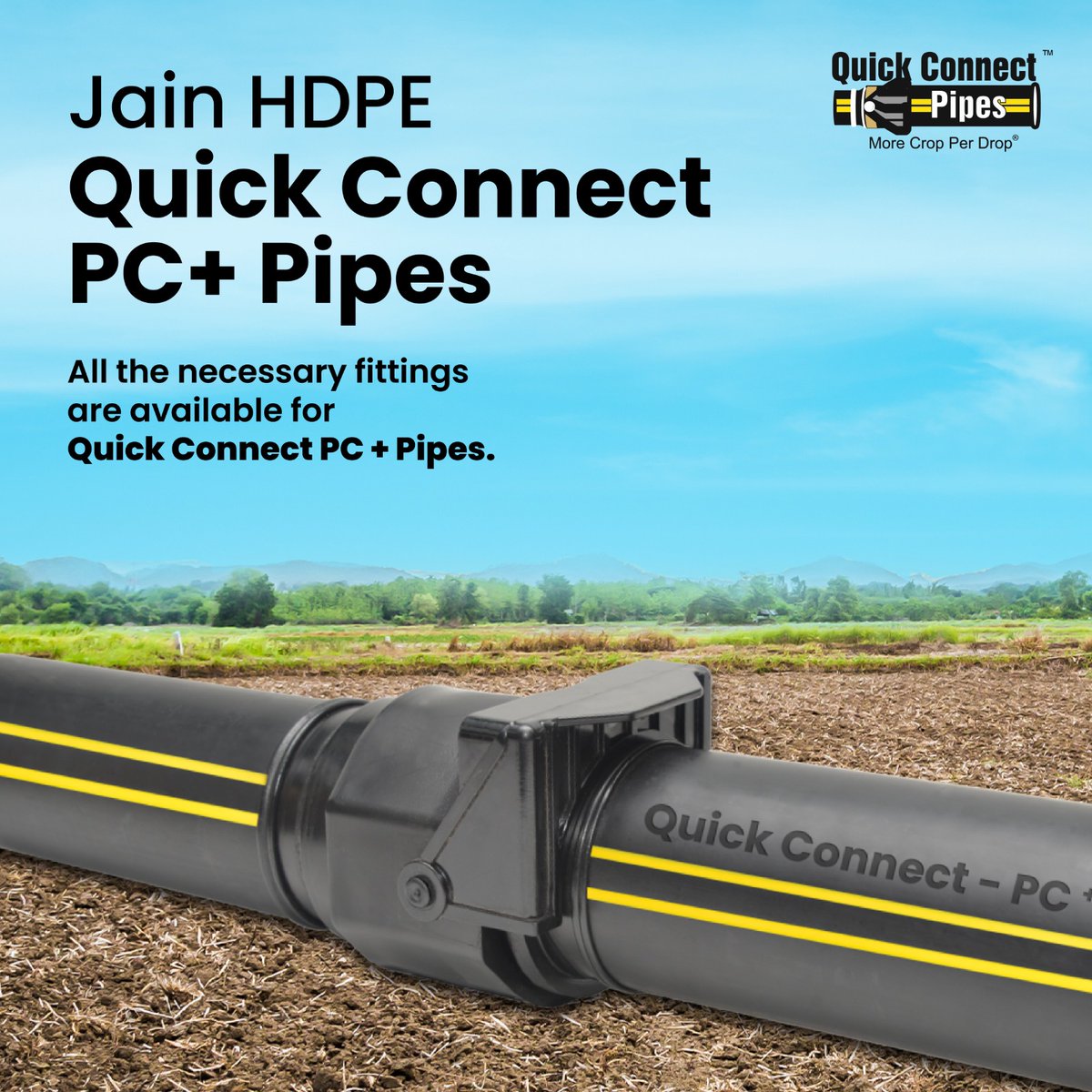 💥 Introducing Jain Quick Connect Pipes: revolutionizing irrigation with premium HDPE construction and advanced sealing ring technology. Our diverse range of couplers ensures seamless integration and unmatched performance for your irrigation system. Elevate your setup with…