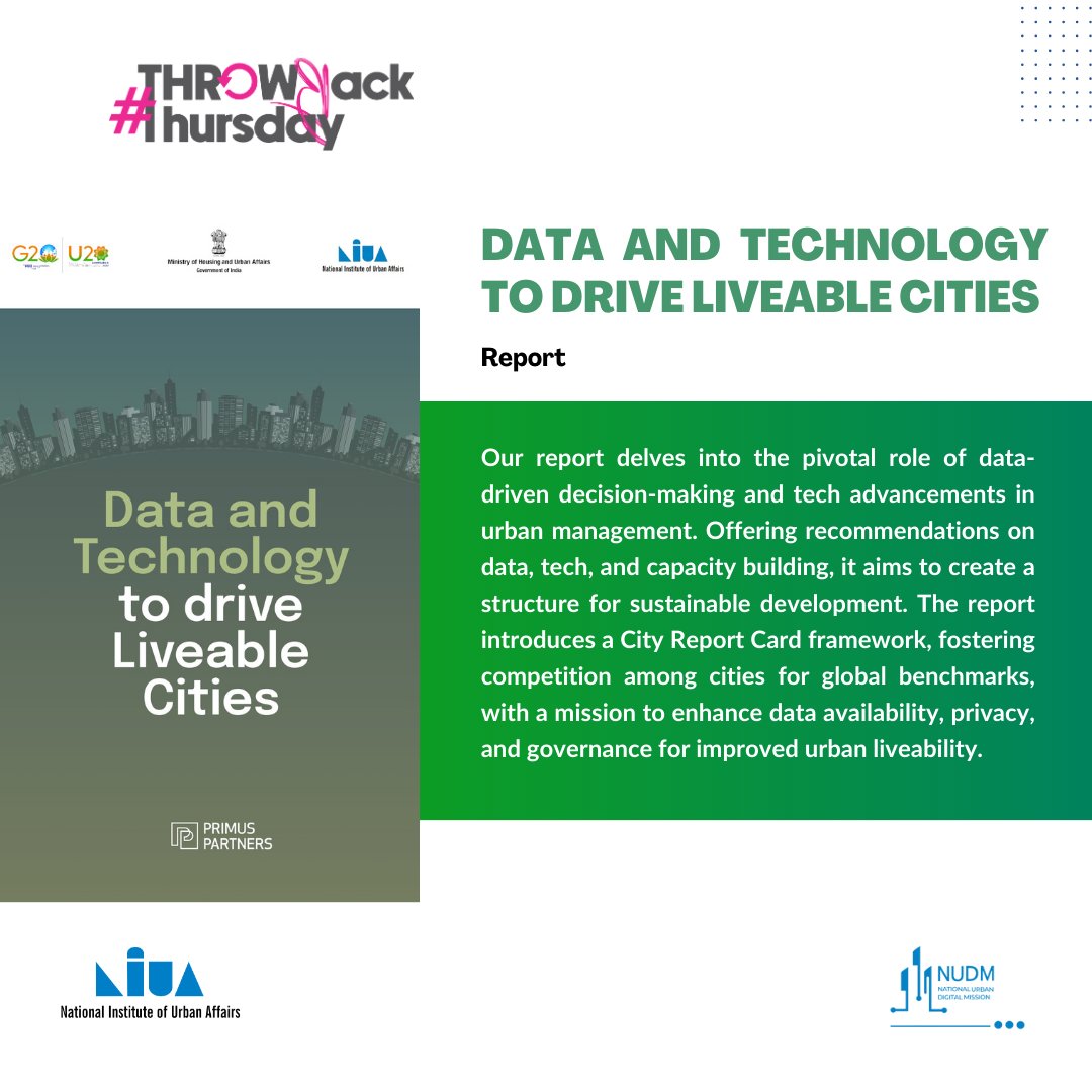 NIUA_India (@niua_india) on Twitter photo 'Data & Tech. to Drive Liveable Cities' by
<a href="/Primus_Partners/">Primus Partners</a> & <a href="/NIUA_India/">NIUA_India</a> unlock the potential of cities with data & tech! Key Contr. <a href="/NUDM_NIUA/">National Urban Digital Mission-NIUA</a>
underscore data's pivotal role, a City Report Card for progress & the path to smart cities. primuspartners.in/docs/documents⦠'Data & Tech. to Drive Liveable Cities' by
<a href="/Primus_Partners/">Primus Partners</a> & <a href="/NIUA_India/">NIUA_India</a> unlock the potential of cities with data & tech! Key Contr. <a href="/NUDM_NIUA/">National Urban Digital Mission-NIUA</a>
underscore data's pivotal role, a City Report Card for progress & the path to smart cities. primuspartners.in/docs/documentsā¦