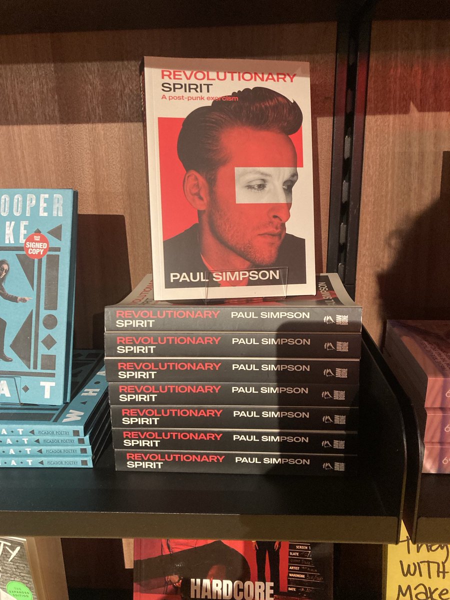 Nice stack of Paul Simpson’s Revolutionary Spirit in Liverpool’s brand new Rough Trade which opened today. What a book! And the shop is looking great too. ⁦@MrPaulSimpson1⁩ ⁦@RoughTrade⁩