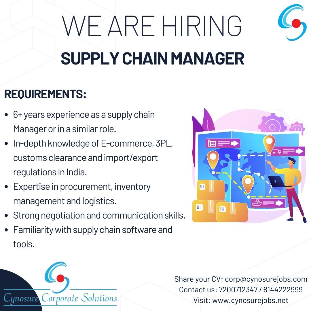Hi all,

We are hiring Supply Chain Manager in Chennai.

Apply Now: jobs.cynosurejobs.net/jobs/Careers/2… 
Call: 7200712347/8144222999
Email: corp@cynosurejobs.com

#Supplychain #SCM #ECommerce #3PL #clearance #importexport #inventory #cynosure #jobopenings #chennaijobs