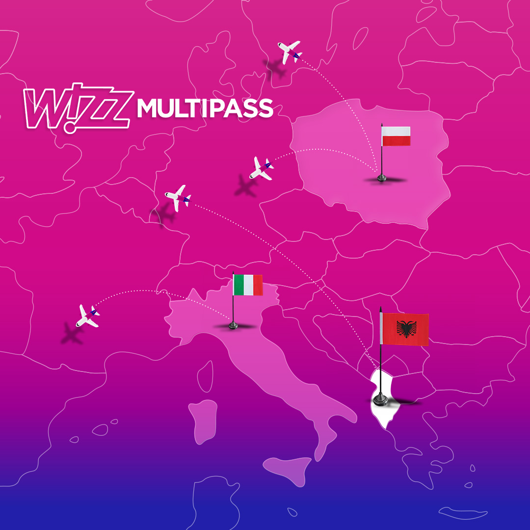 wizzair's tweet photo. Exciting news for WIZZ travellers ✨
Are you ready to elevate your travel experience to new heights?

We're thrilled to announce that Albania has been added to our MultiPass subscription. Italy's MultiPass now includes international flights. And, we're extending Poland's MultiPass to a 12-month period!

Stay tuned for more exciting updates on the horizon! Keep your eyes peeled for what's next ✈
Learn more about WIZZ MultiPass: https://t.co/Ax0BdhJ74F