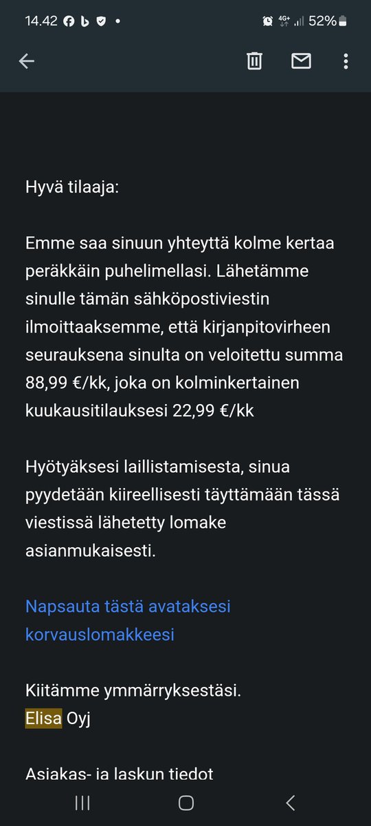 timotlampinen's tweet photo. Tuorein ja minulle uutta tyyppiä edustava huijausyritys: https://t.co/Lue1xHiz2k