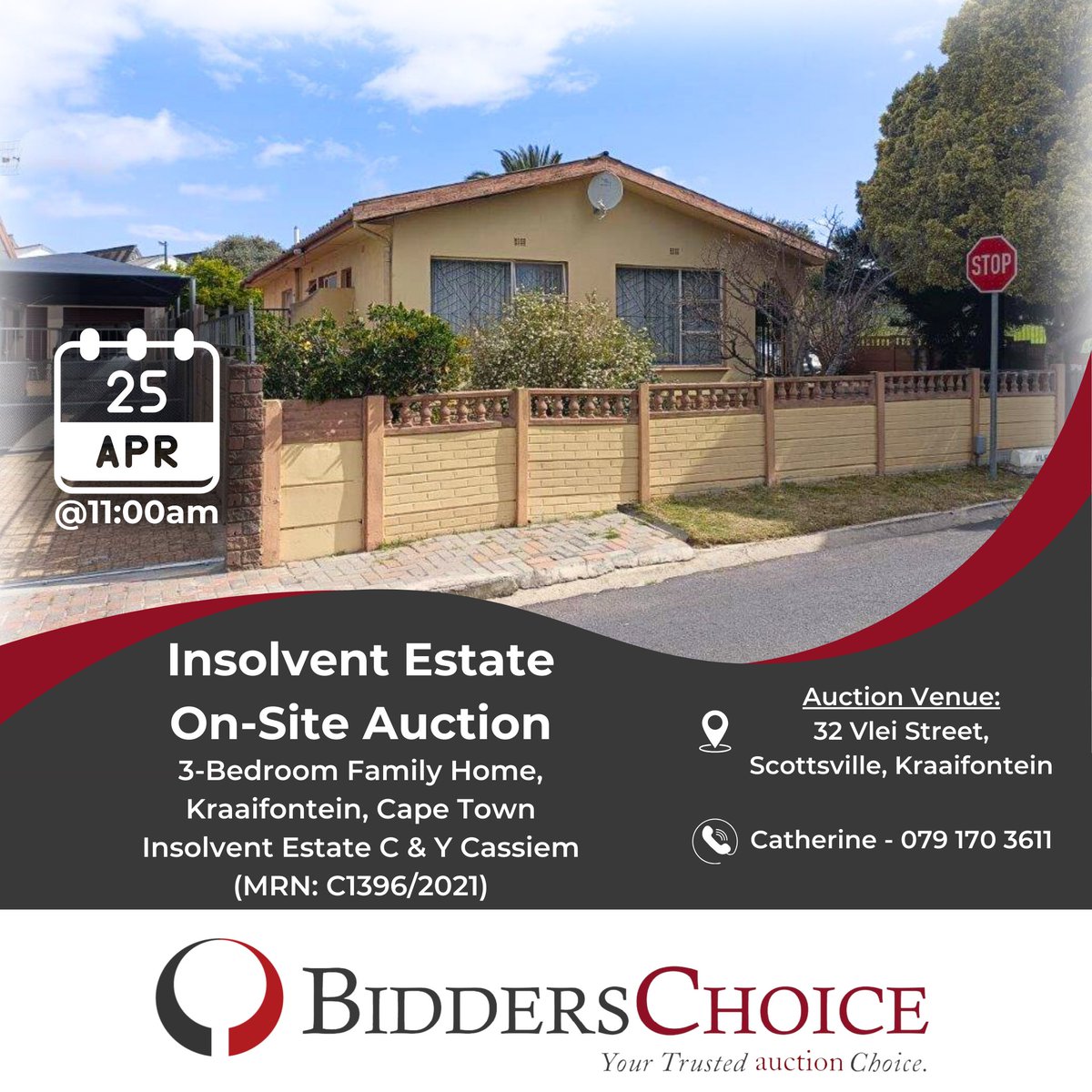 On-Site Insolvent Estate Auction: 3-Bedroom Family Home, Kraaifontein 

📍 32 Vlei Street, Scottsville, Kraaifontein

Viewing: By Appointment Only 

❗ Auction: 25 April 2024 at 11:00 

🔗 For more information visit: 
bidderschoice.co.za/property-listi…

#auction #propertyauction #property