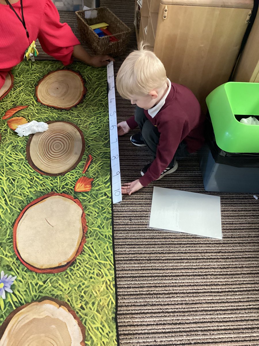 The children have continued to explore shape today. The have learned that some rectangles can be a little tricky to find so they measured the sides to check . @Vision_M_A_T a