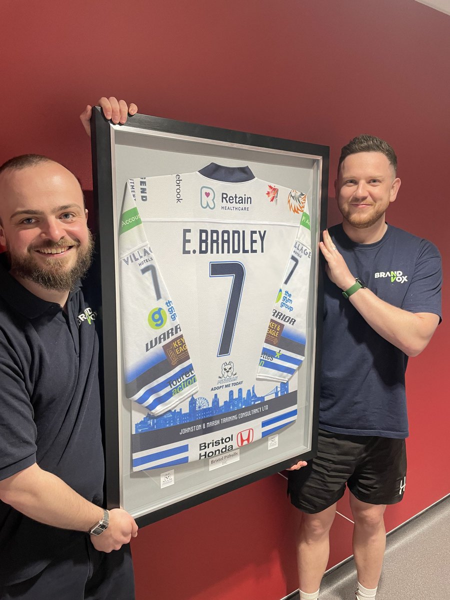 brandvoxuk's tweet photo. A big thank you to @BristolPitbulls  who very kindly gave us this jersey at the end of the season. We've worked in partnership with the Pitbulls this season to deliver their livestream for all home games https://t.co/xNepnEDSTL