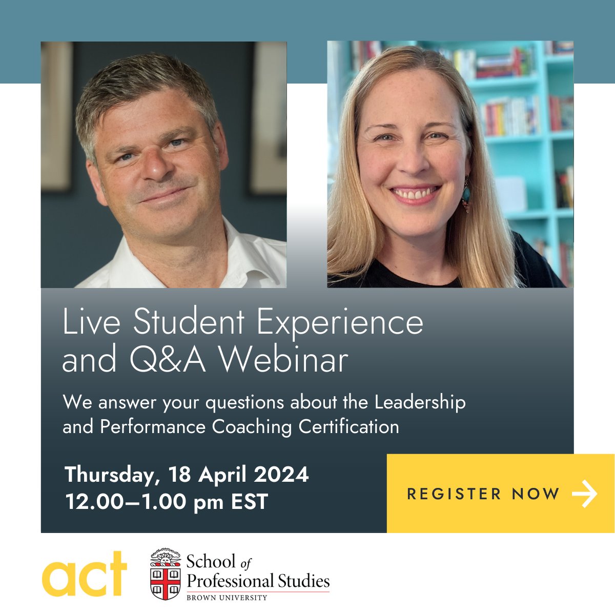 Join us TODAY for a LIVE Student Experience and Q&A Webinar with Karin McGrath Dunn and one of the Co-Founders of ACT Leadership. 
➡️Thursday 18 April 2024, 12.00 EST
➡️ To register click: actleader.com/coaching-certi…

#coaching #leadership #coachingcertification #studentexperience