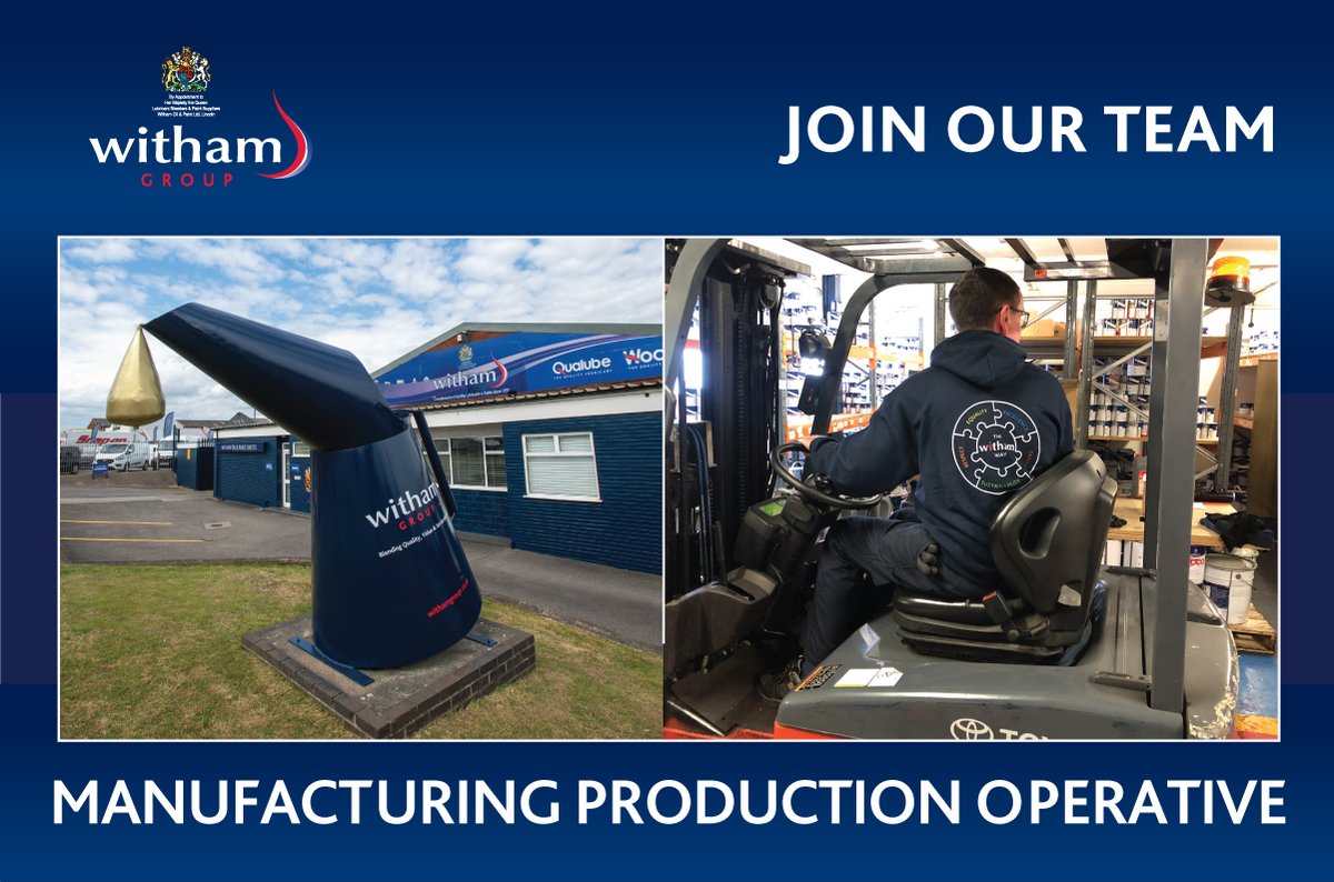 WE ARE HIRING! We're looking for a Manufacturing Production Operative to join our busy manufacturing team in Lincoln. For more information and details on how to apply, visit our website: withamgroup.co.uk/about-us/worki…