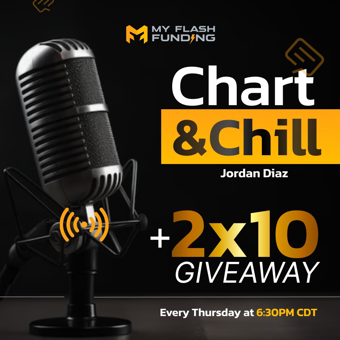 myflashfunding's tweet photo. Join us for Chart &amp; Chill this Thursday at 6:30pm CDT and win 2 x $10k accounts! ⚡🎁

Get market insights from our top trader Jordan Diaz and connect with our community.

Do NOT miss this 👉 https://t.co/6UcQl6uR4B https://t.co/qCTml9EGuX