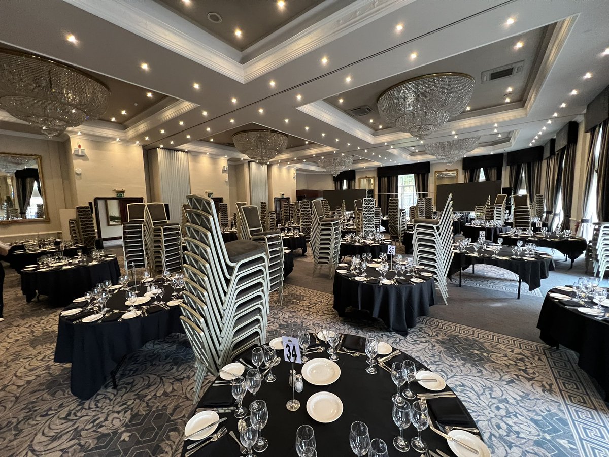Chairs everywhere! 

We’re in the early stages of setting up for the 2024 #TeesBusinessAwards 

The Coleman Suite at Hardwick Hall will soon be transformed into a stunning venue, ready to welcome our 380+ guests for tonight’s big bash. 

Who’s coming?! 🏆 💃🏻 🕺