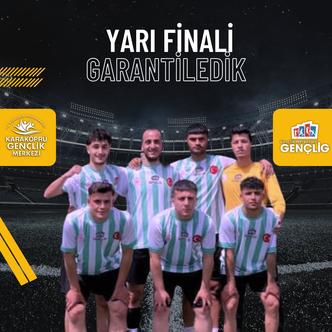 Gençlik Merkezi sporcularımız, #Gençlig Futbol Güneydoğu Bölge Finalleri'nde #Kilis'e karşı üstün performanslarıyla yarı finali garantiledi! 🥳 Takımımızı tebrik ediyor, final yolunda başarılar diliyoruz! 🤗 #Genclig 🏟️🥅 #Futbol ⚽ @OA_BAK @gencliksporbak