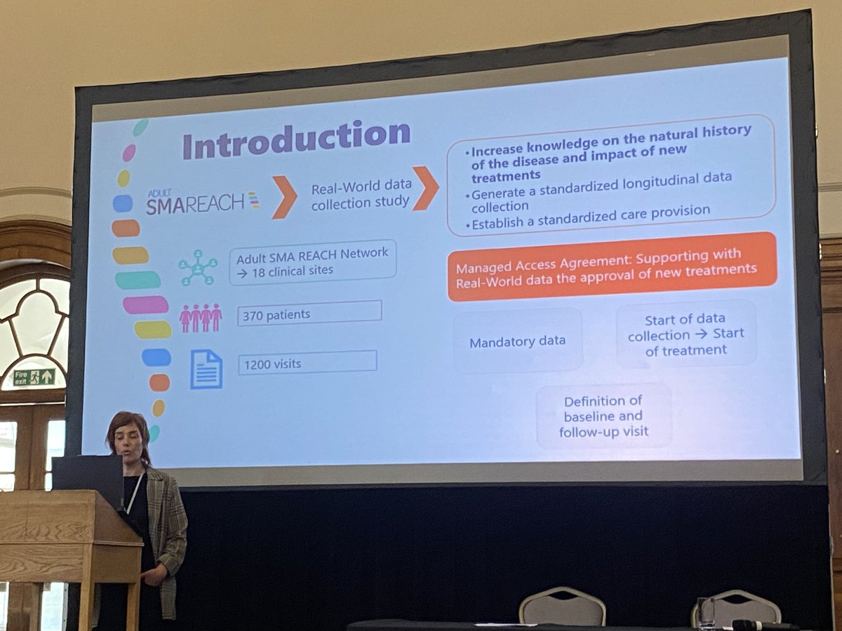 Adult SMA Reach Project Manager, Sonia Segovia, gives a presentation on data collection and use from this important international study @ICGNMD @UCL_QS_CNMD For more info: adultsmareach.co.uk