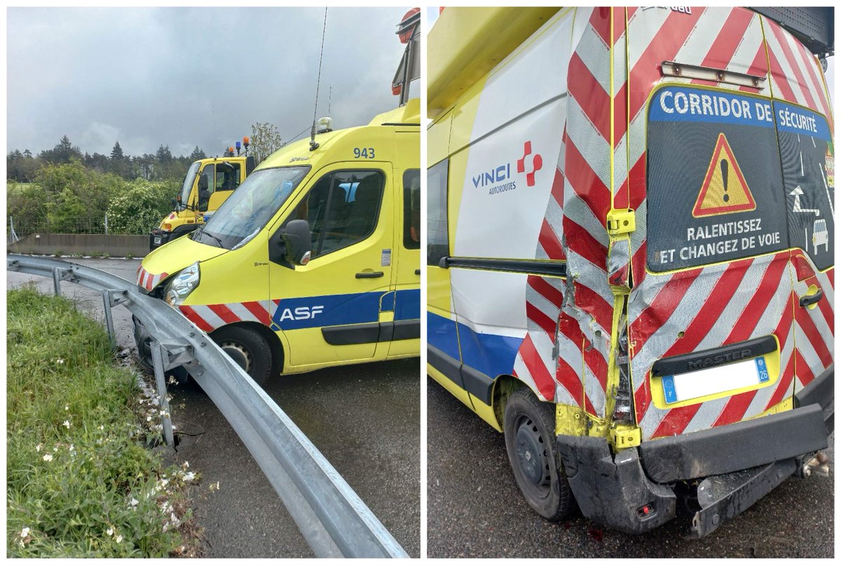 🚨Ce matin sur l’A89, le fourgon d’un de nos collègues a été heurté. Il n'est pas blessé mais fortement choqué.
Déjà 11 heurts de fourgon sur le réseau VINCI Autoroutes depuis le début de l'année, c’est trop. #QuandAllezVousPercuter