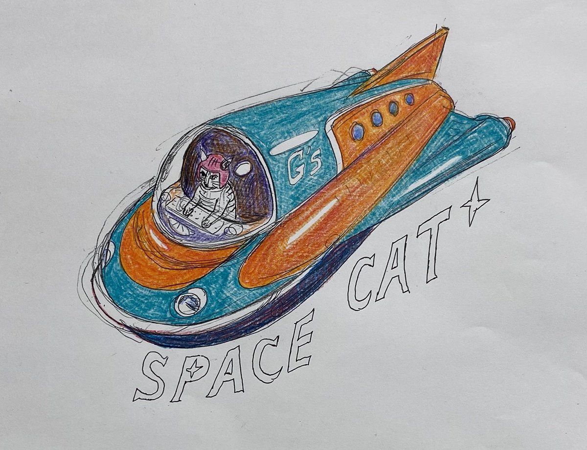 gorosasakiart's tweet photo. G’s new character “SPACE CAT” is coming soon!!! G’sの新しいキャラクター「スペースキャット」秋に向け展開中！
#watercolor #american #illustration https://t.co/tqsLWMxqyt