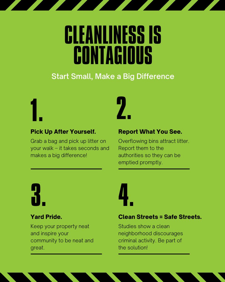 CAP_INITIATIVE's tweet photo. 🌳Cleanliness Is Contagious!!!🌳
Your small act can make a big difference! The CAP Green Team works hard to keep our community beautiful and safe, but we need YOU! Here are some tips on how you can be part of the CAP Green Team.
#CAPCommunity #CAPGreenTeam #CommunitySafety https://t.co/76K6pb4whW