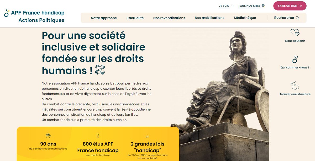 🆕Découvrez le site d'<a href="/apfhandicap/">APF France handicap</a> dédié à son plaidoyer !
Vous y trouverez notamment
✔️Nos revendications détaillées
✔️Nos actualités et mobilisations politiques
➡️…ionspolitiques.apf-francehandicap.org
Et pour en avoir plus sur l'ensemble de l'association, RV sur apf-francehandicap.org