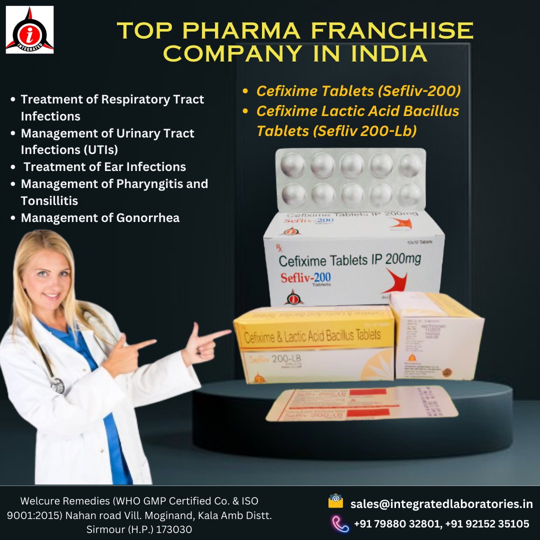 Cefixime Tablets=integratedlaboratories.in/product-catego…
❤️RAISE YOUR ORDER NOW
We are WHO GMP-certified

#manufacturers.
Contact us for Business Opportunities.
#followformore #pharmaceuticalcompany #pharmacompany #thirdpartymanufacturiing #pharmafranchise #IntegratedLaboratories
#Cefixime