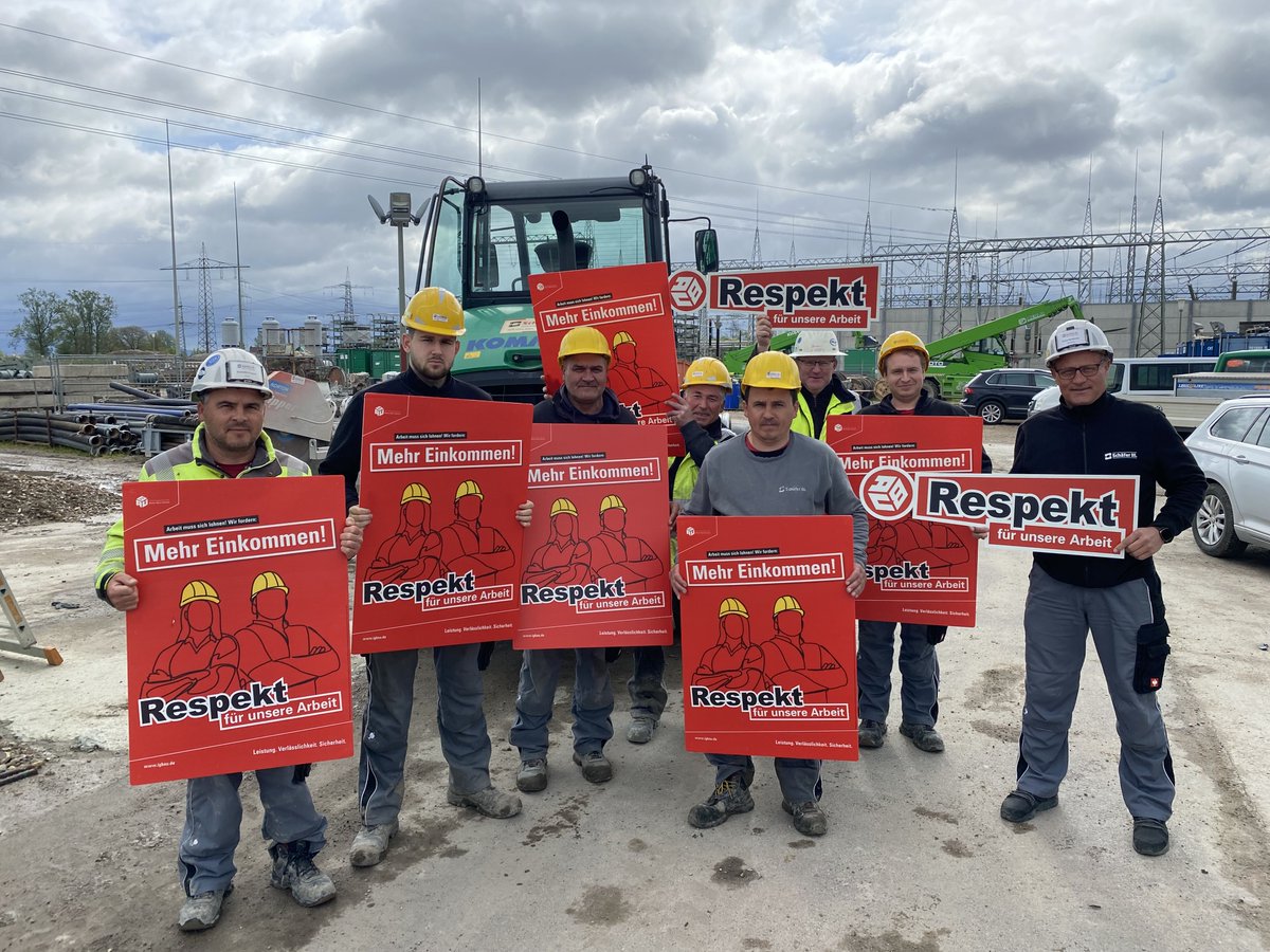 Unterstützung gibt's heute nicht nur vor Ort bei der Schlichtung in Wiesbaden, sondern auf Baustellen und aus Ausbildungszentren bundesweit! ➡️ Mehr: igbau.de/Fuer-hoehere-L…