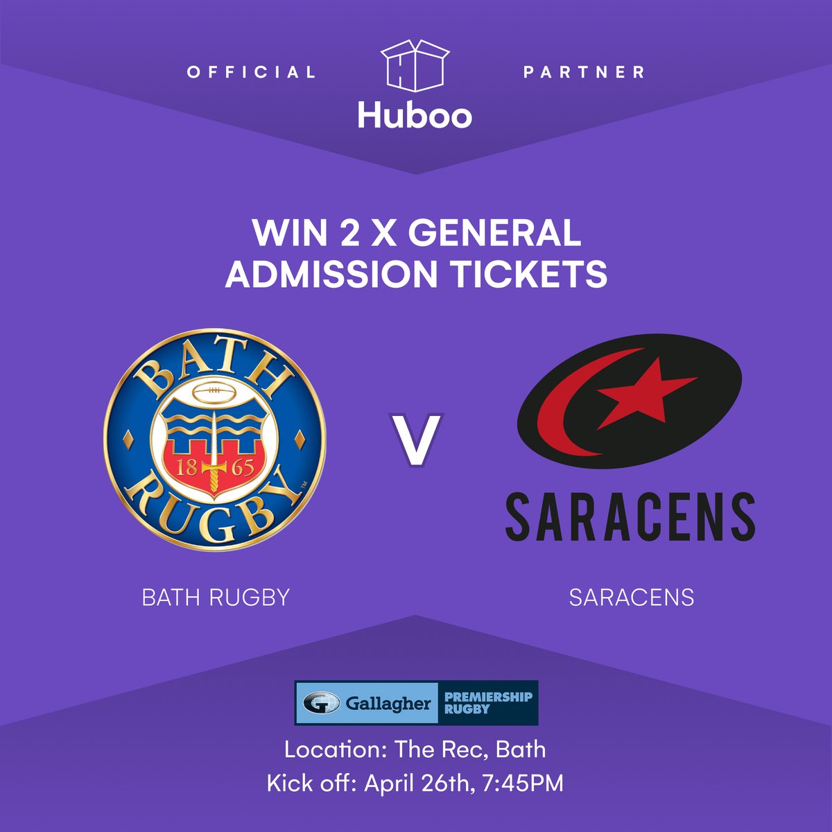 🏉 Competition time 🏉 As proud sponsors of @BathRugby, we’re giving away 2 x General Admission tickets to the Bath Rugby v Saracens game on April 26th. To win, head to our latest Instagram post: instagram.com/p/C55nwLJI9Kj/