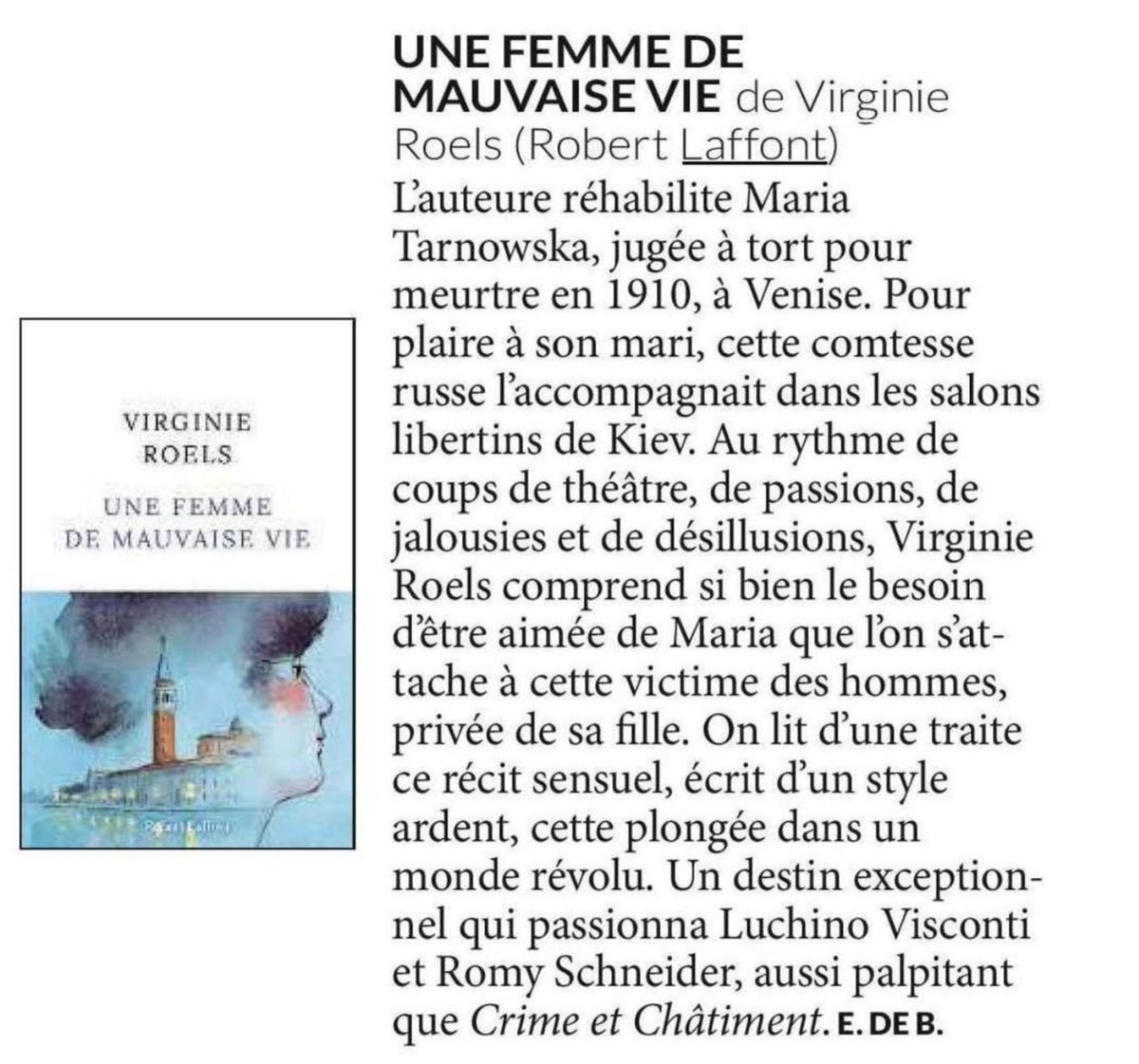 RoelsVirginie's tweet photo. Une jolie Plume, celle du #femina , quand elle se pose sur Maria Tarnowska
#robertlaffont https://t.co/vwsZJnUQw4